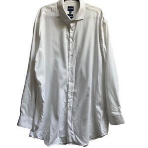 Hechter Paris white button up paisley collar Modern Fit cotton shirt Sz  2XT